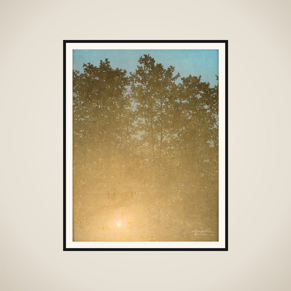 Solnedgang. Fontainebleau framed
