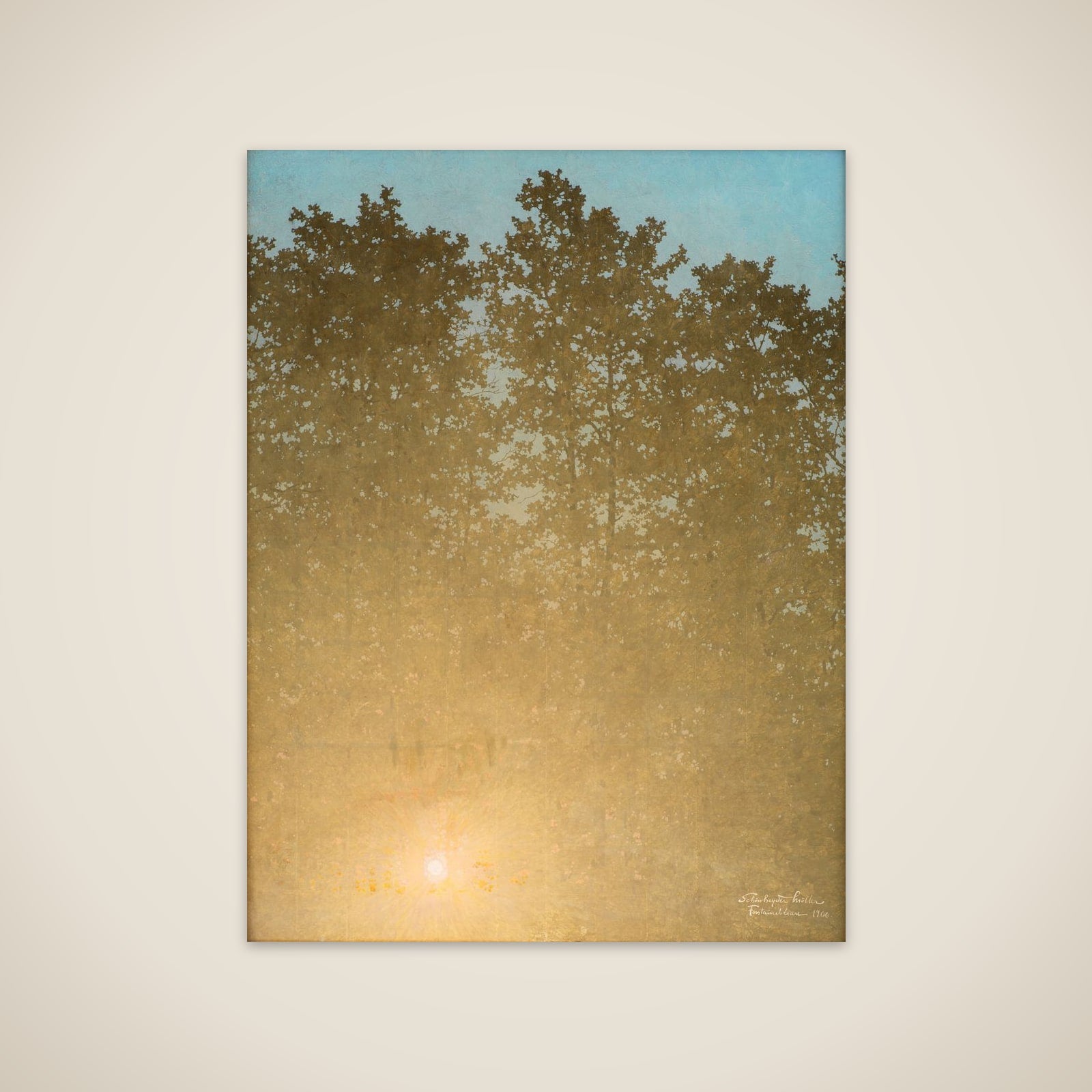 Solnedgang. Fontainebleau unframed print