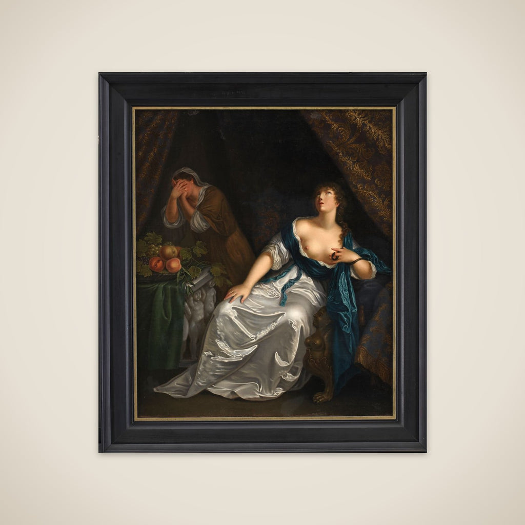 Kleopatras død. Spejlvendt kopi efter Caspar Netscher i Staatliche Kunsthalle, Karlsruhe unframed print