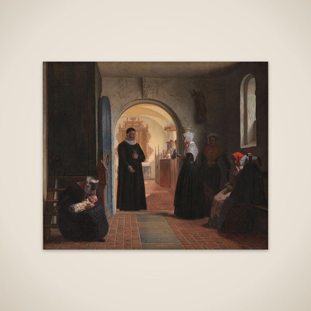 En kones højtidelige kirkegang efter barselfærd unframed print