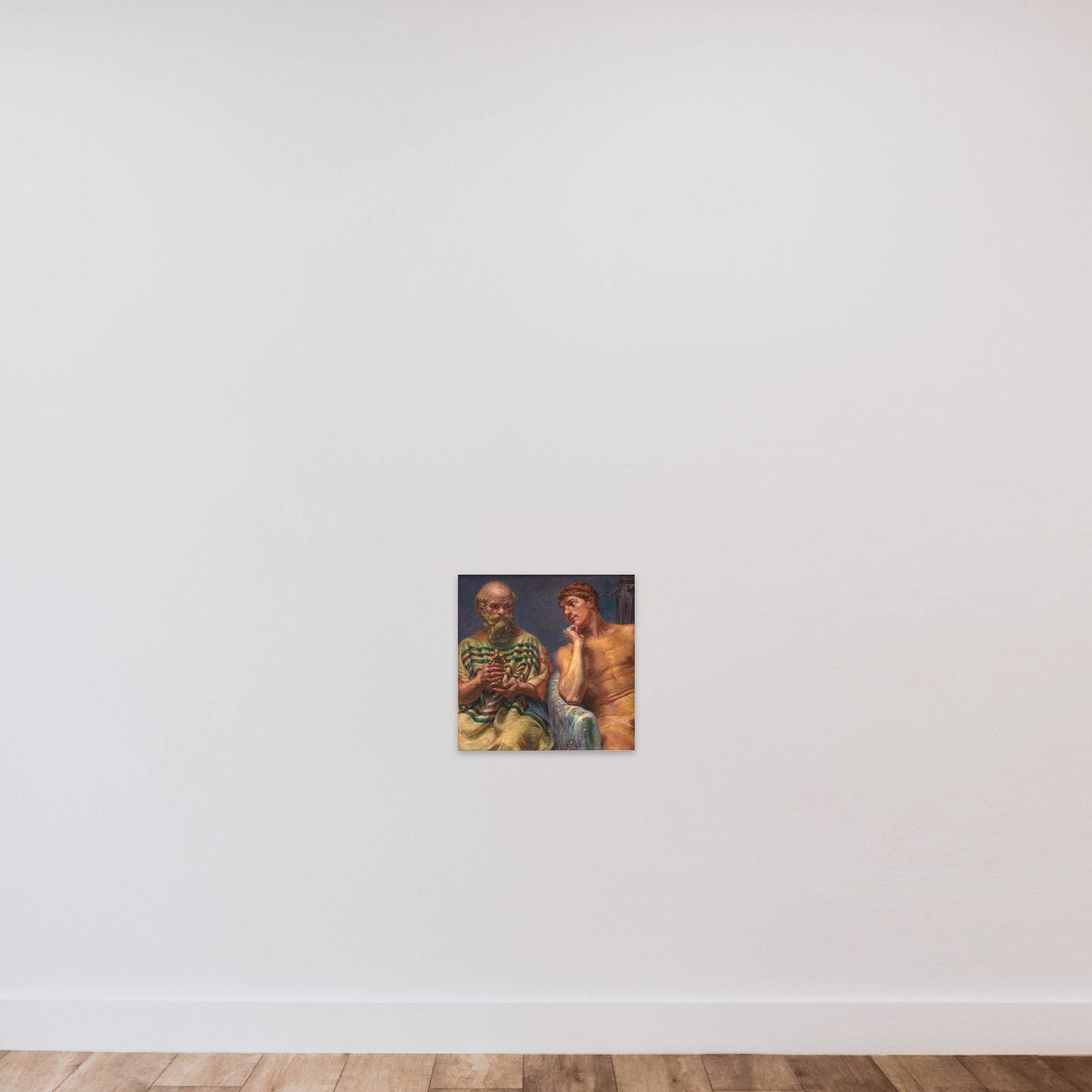 Sokrates og Alkibiades unframed — shown to scale