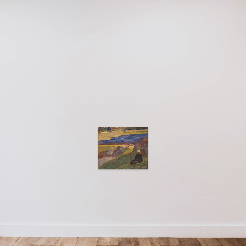 Bretonsk landskab med hvilende pige unframed — shown to scale