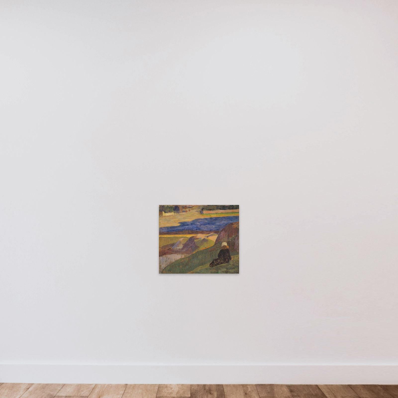 Bretonsk landskab med hvilende pige unframed — shown to scale