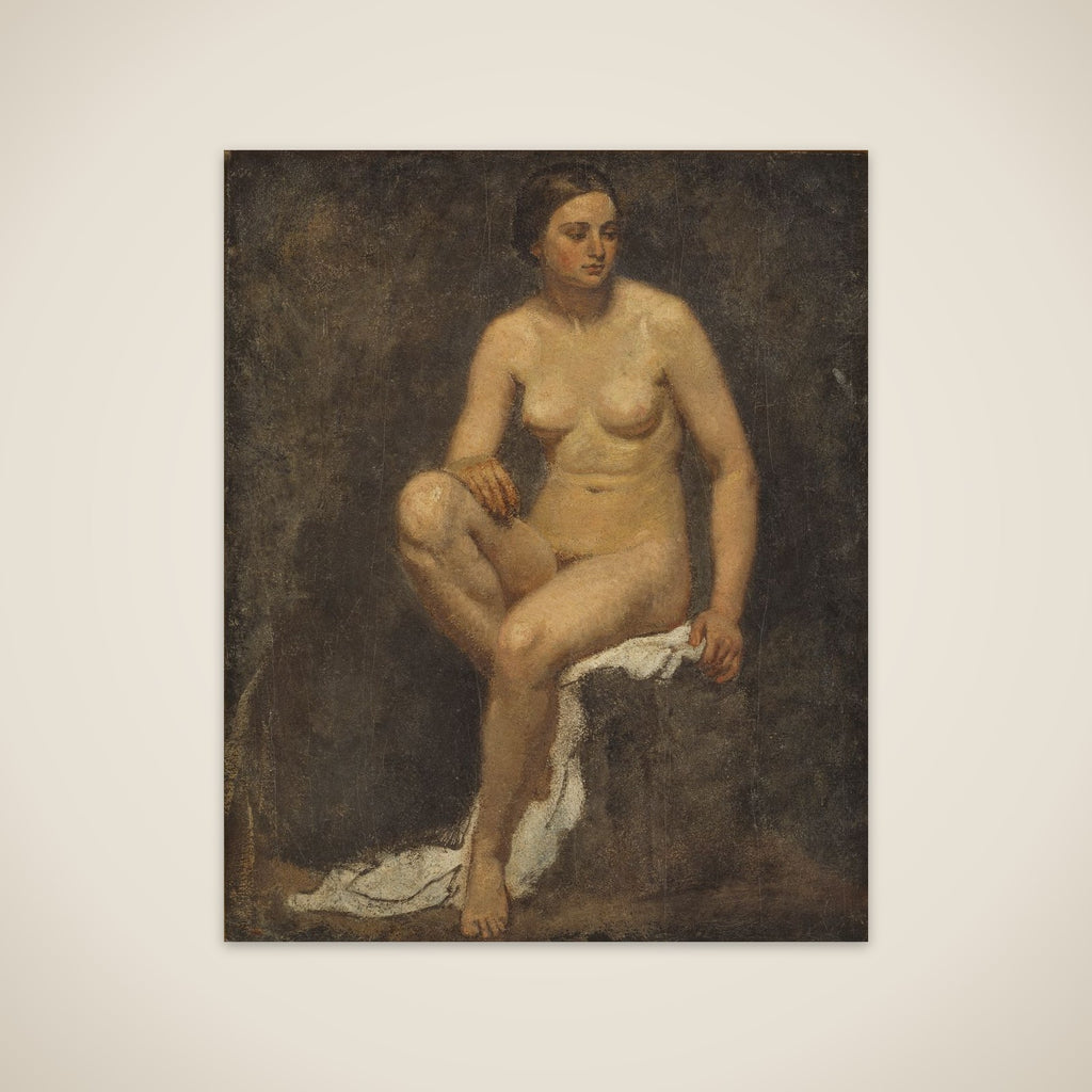 Kvindelig model i maleren Thomas Coutures atelier unframed print