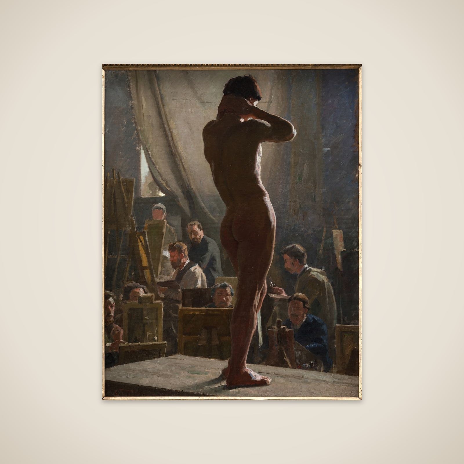 Modelstudie i Bonnats atelier unframed print