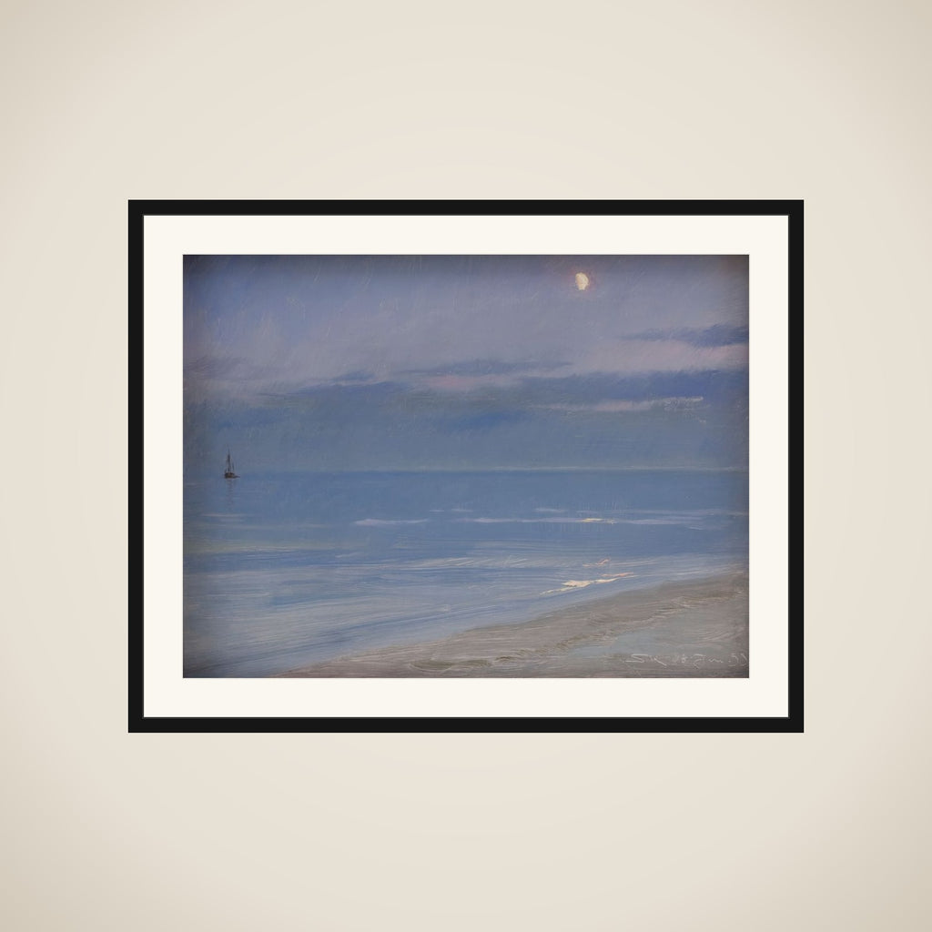 Måneskin ved Skagen Strand framed
