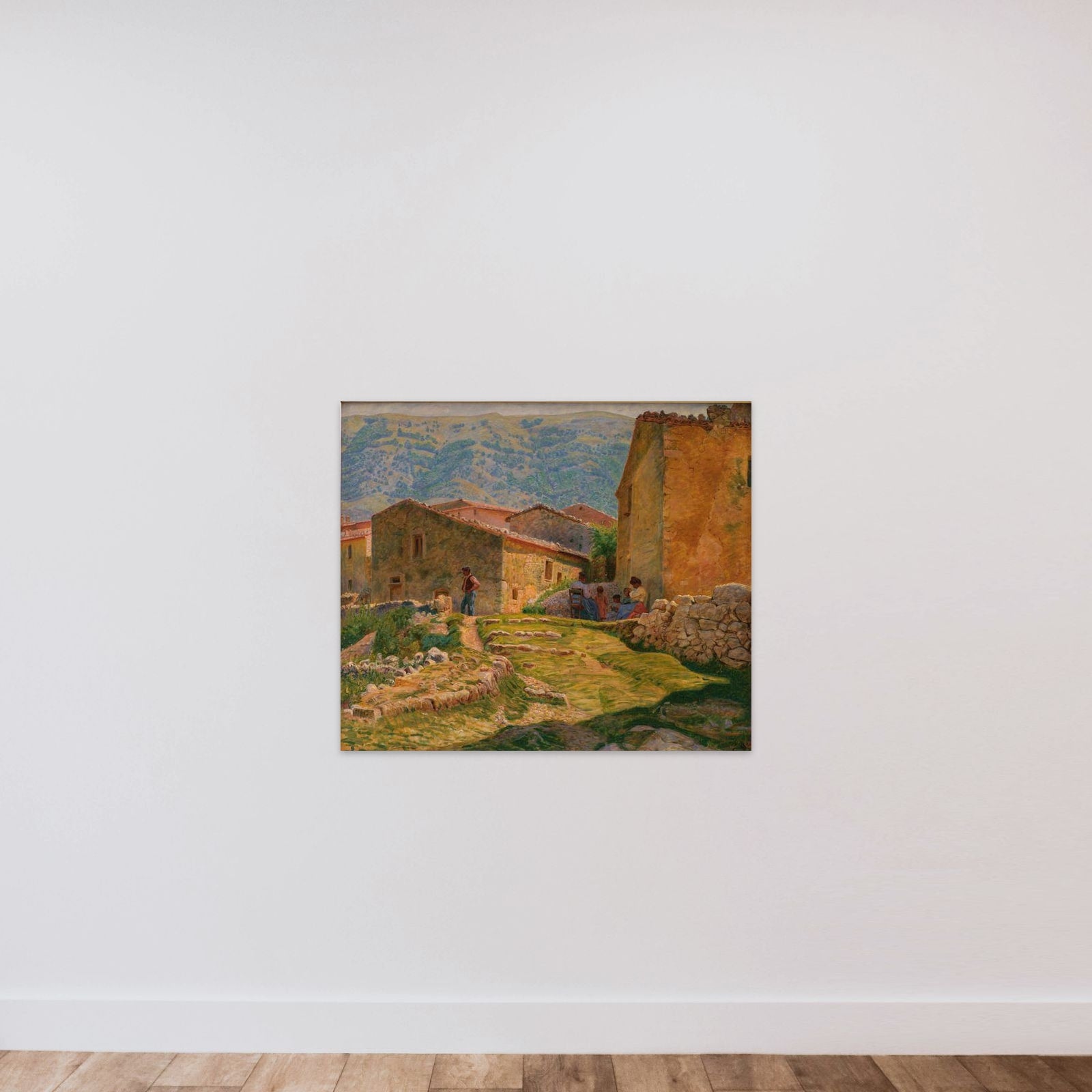 Solskinsformiddag i Civita d'Antino unframed — shown to scale