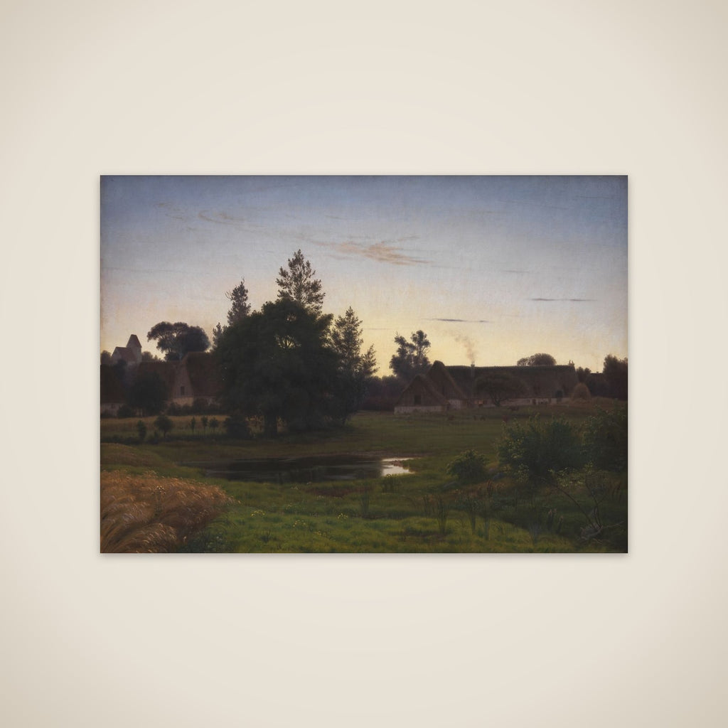 Efter solnedgang i udkanten af en landsby unframed print
