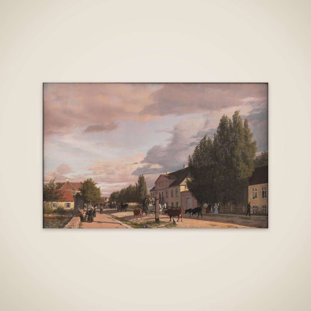 Parti af Østerbro i morgenbelysning unframed print
