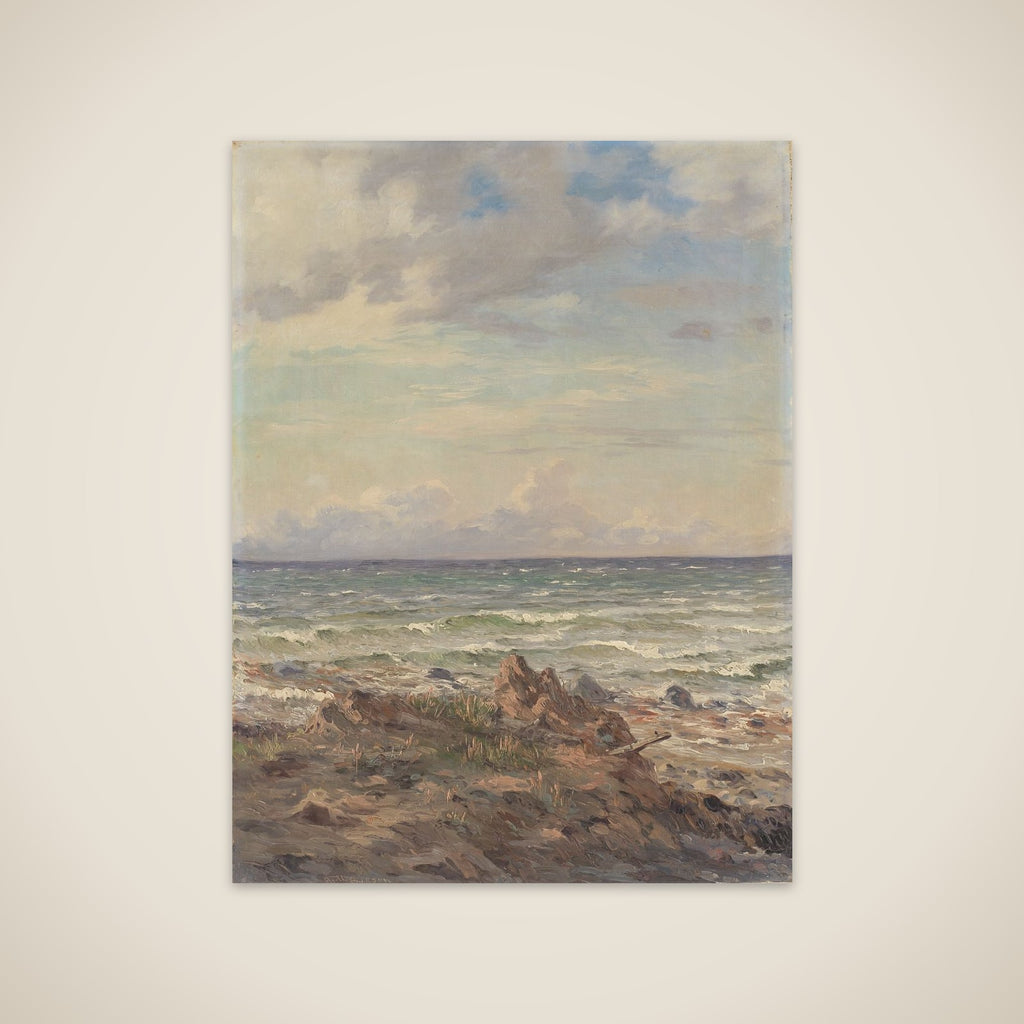 Kystparti med stenet strand unframed print
