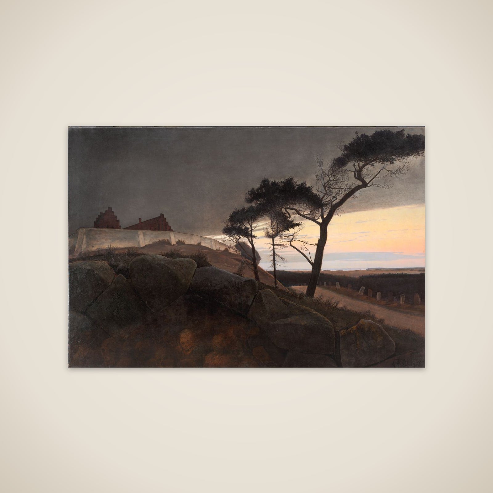 Efter solnedgang. "Nu skrider Dagen under, og Natten vælder ud" unframed print