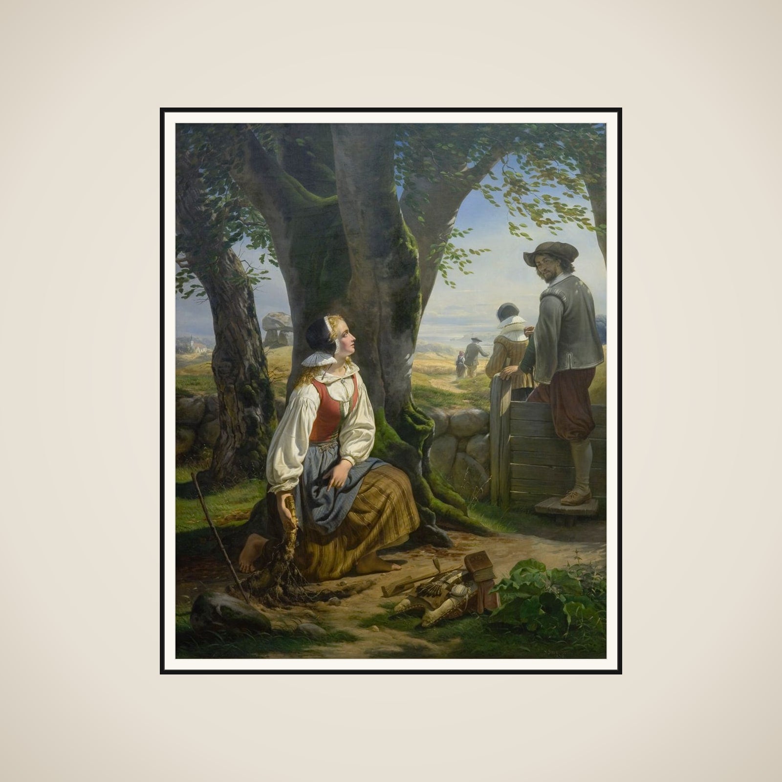 Kirstine Svends finder guldhornet ved Gallehus den 20. juli 1639 framed