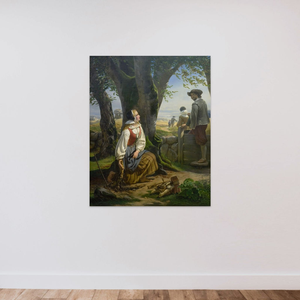 Kirstine Svends finder guldhornet ved Gallehus den 20. juli 1639 unframed — shown to scale