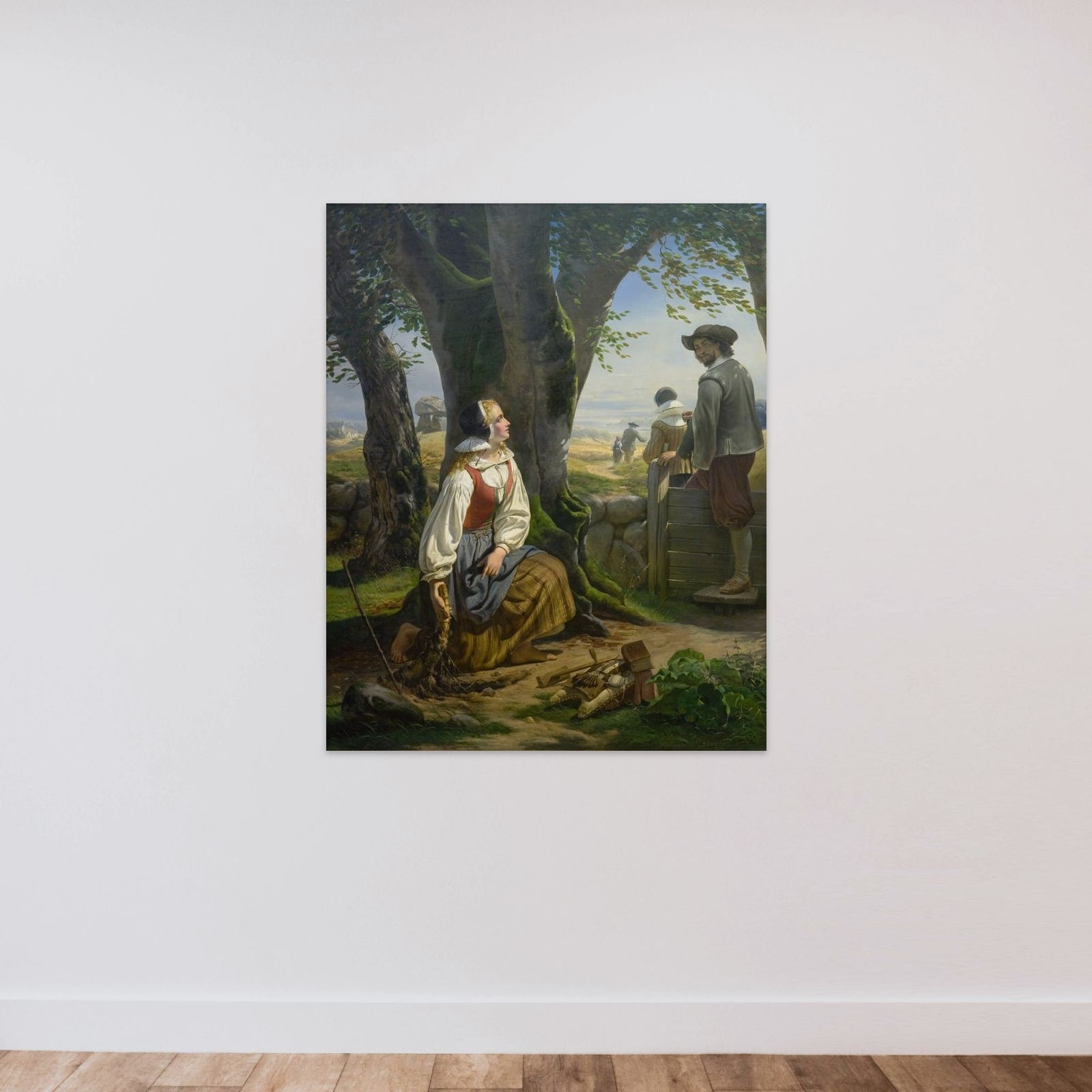 Kirstine Svends finder guldhornet ved Gallehus den 20. juli 1639 unframed — shown to scale