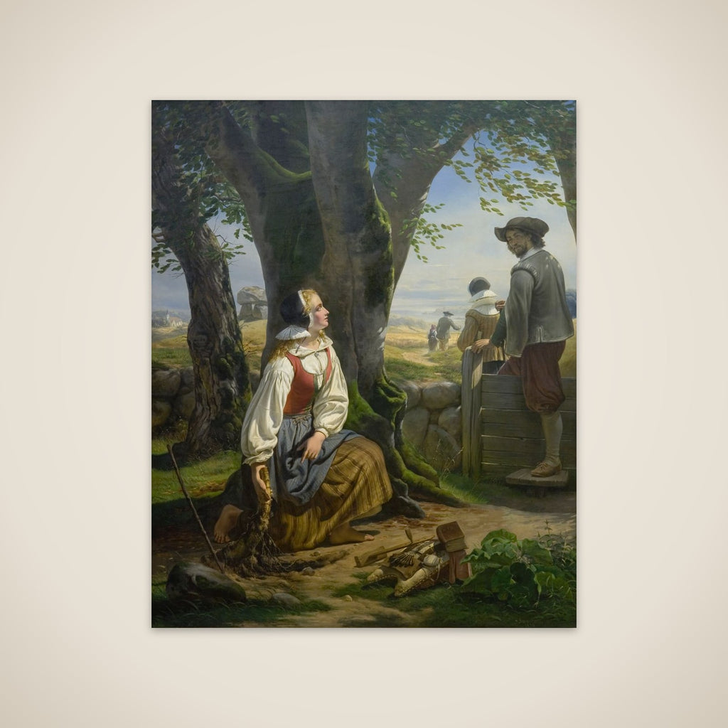 Kirstine Svends finder guldhornet ved Gallehus den 20. juli 1639 unframed print