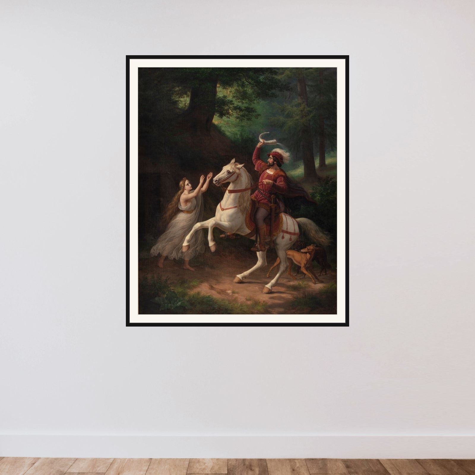 Grev Otto af Oldenborg og det oldenborgske horn framed — shown to scale