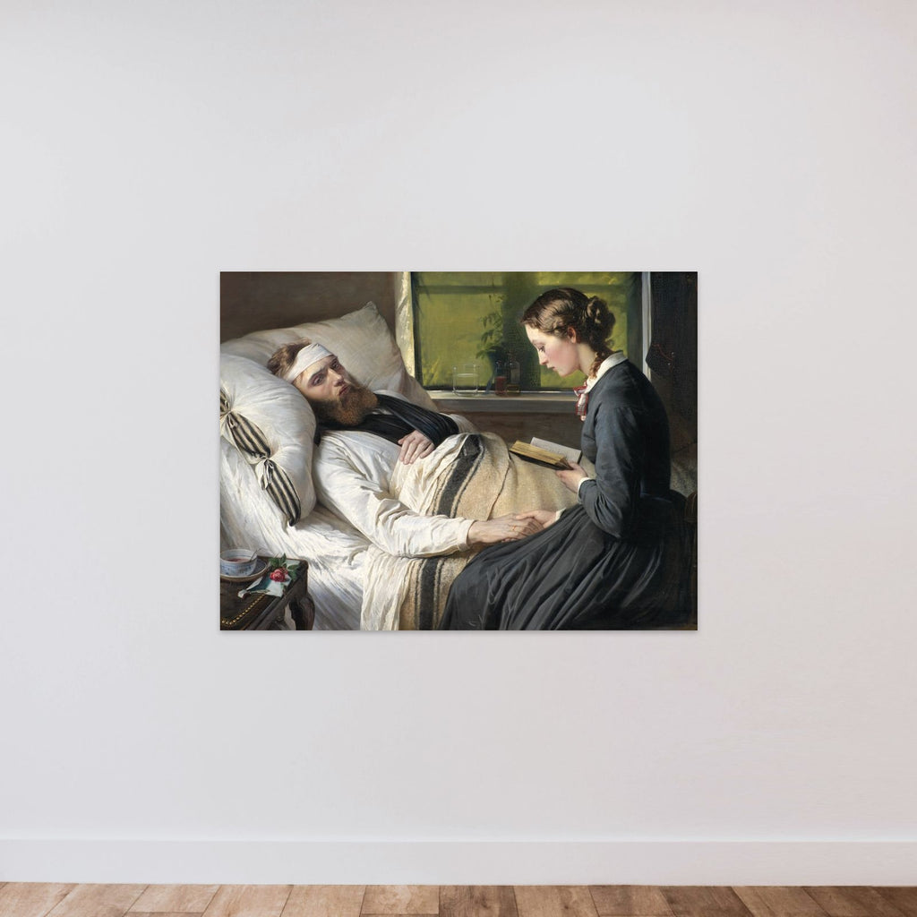 En såret dansk kriger unframed — shown to scale