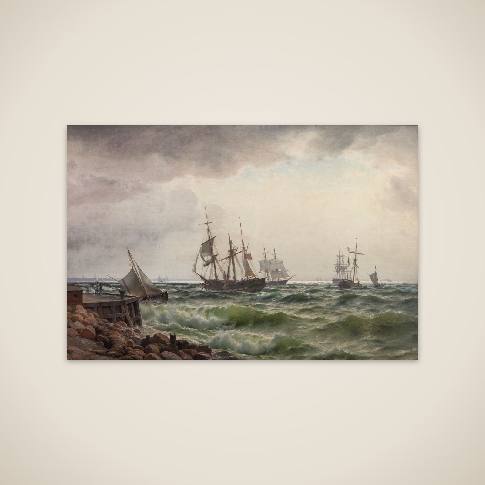 Skibe under land efter en byge unframed print