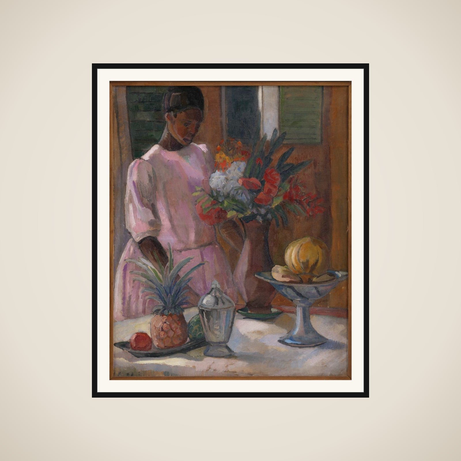 Rose dækker bord framed