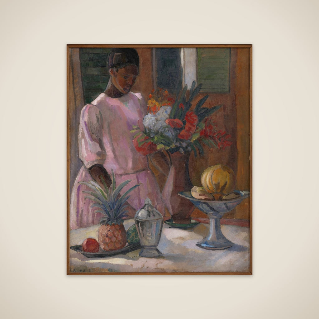 Rose dækker bord unframed print