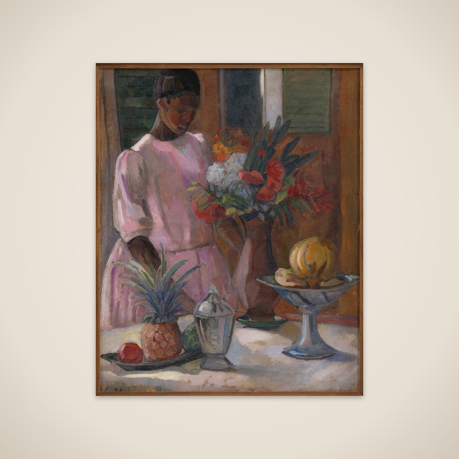 Rose dækker bord unframed print