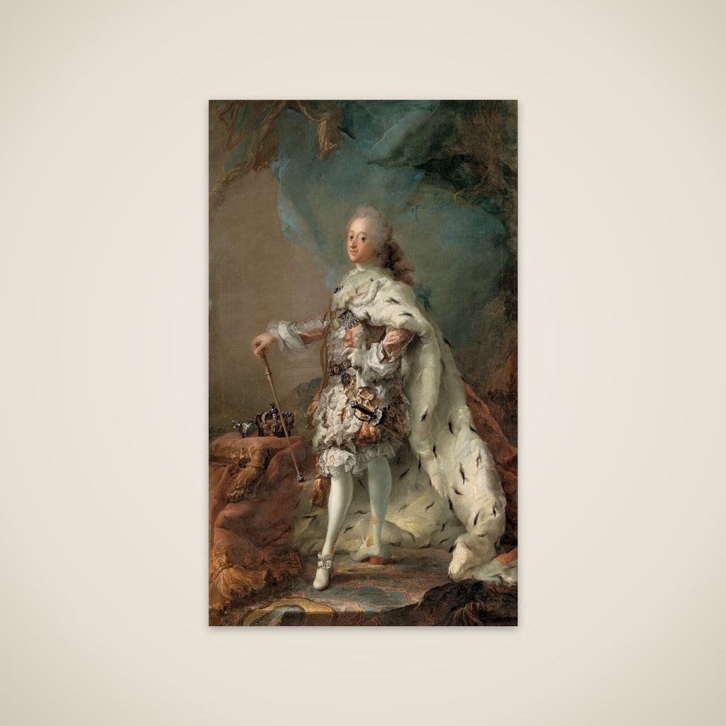 Portræt af Frederik V i salvingsdragt unframed print