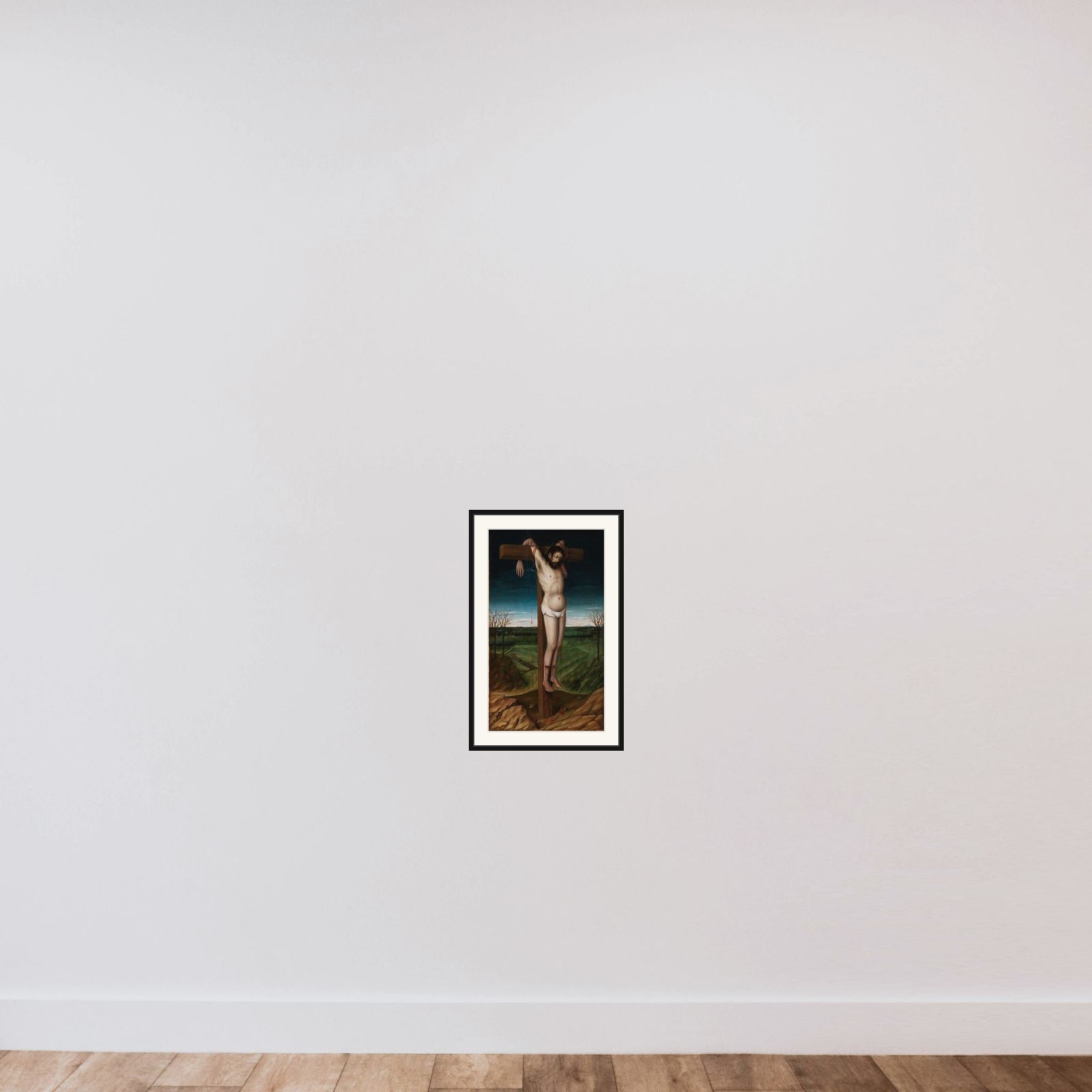 Den gode røver (Skt. Dismas) framed — shown to scale