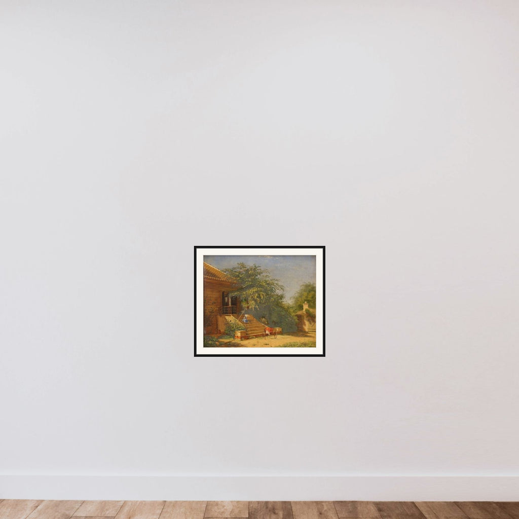 Havetrappen ved Christen Købkes malestue på Blegdammen framed — shown to scale