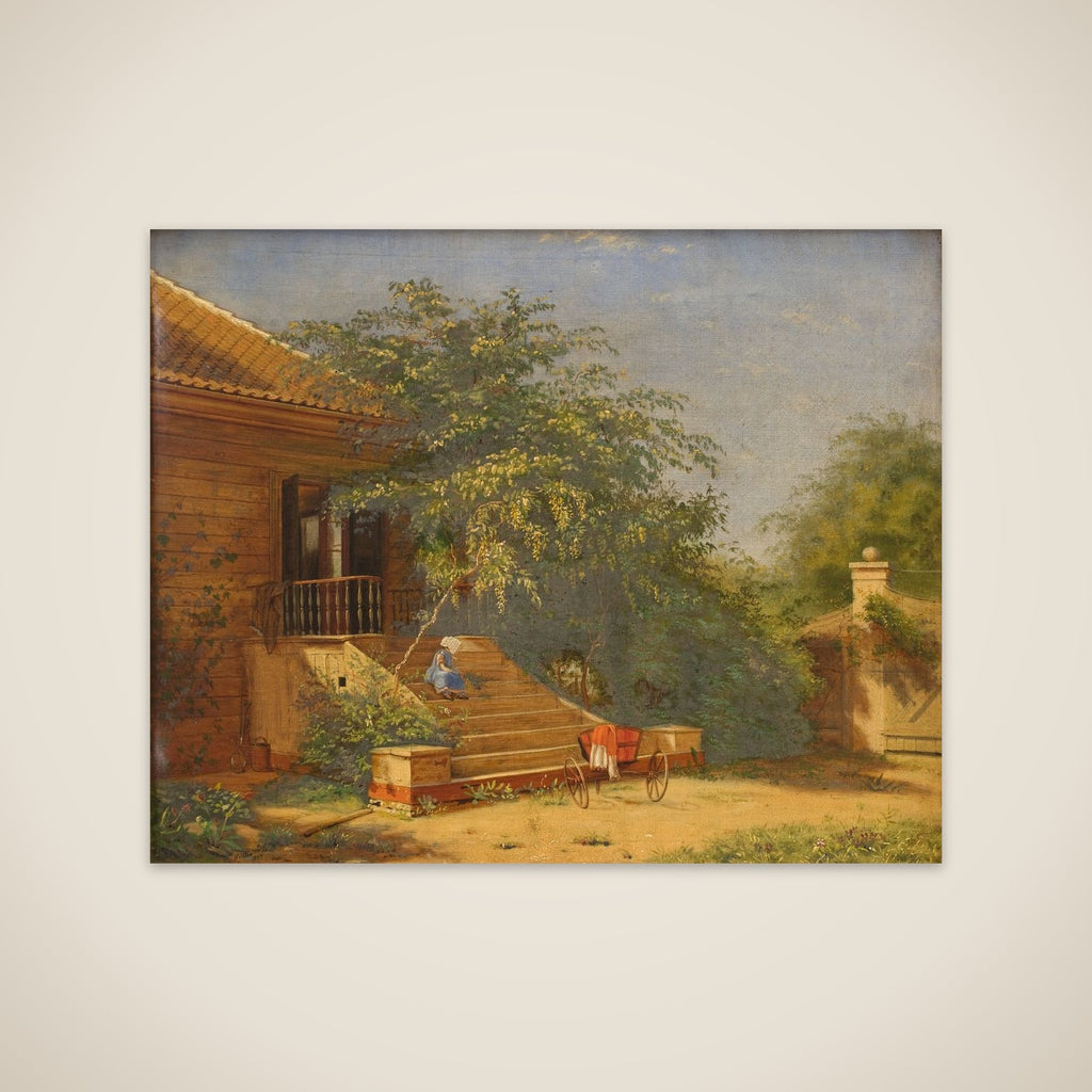Havetrappen ved Christen Købkes malestue på Blegdammen unframed print