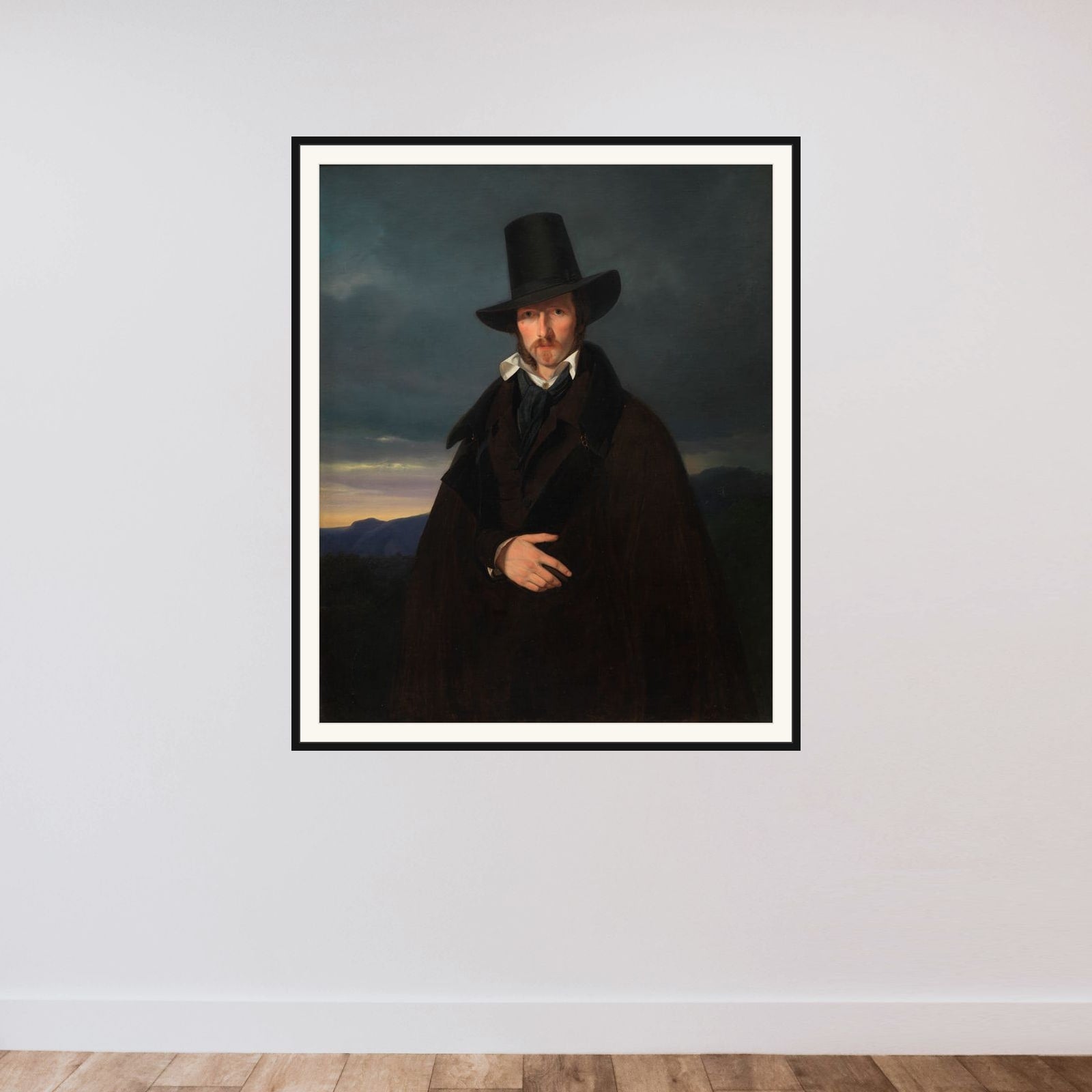 Portræt af den tyske maler Wilhelm von Kaulbach framed — shown to scale