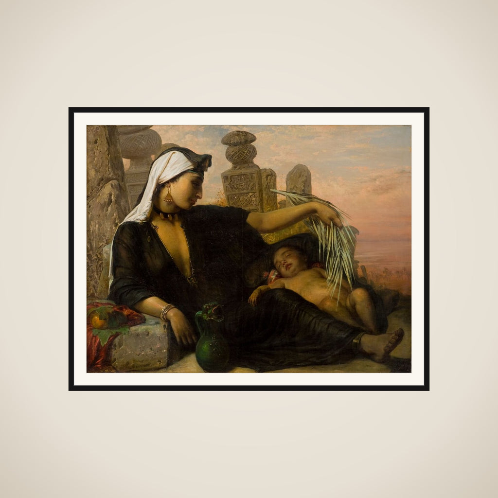 En egyptisk fellahkvinde med sit barn framed