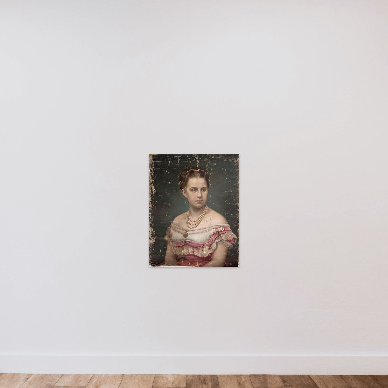 Dronning Olga af Grækenland unframed — shown to scale