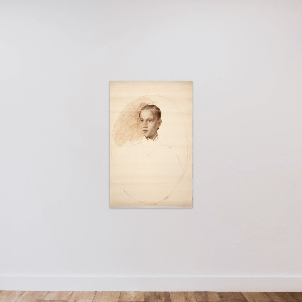Portrætskitse. Formodentlig kunstnerens søn Thorald Jerichau unframed — shown to scale