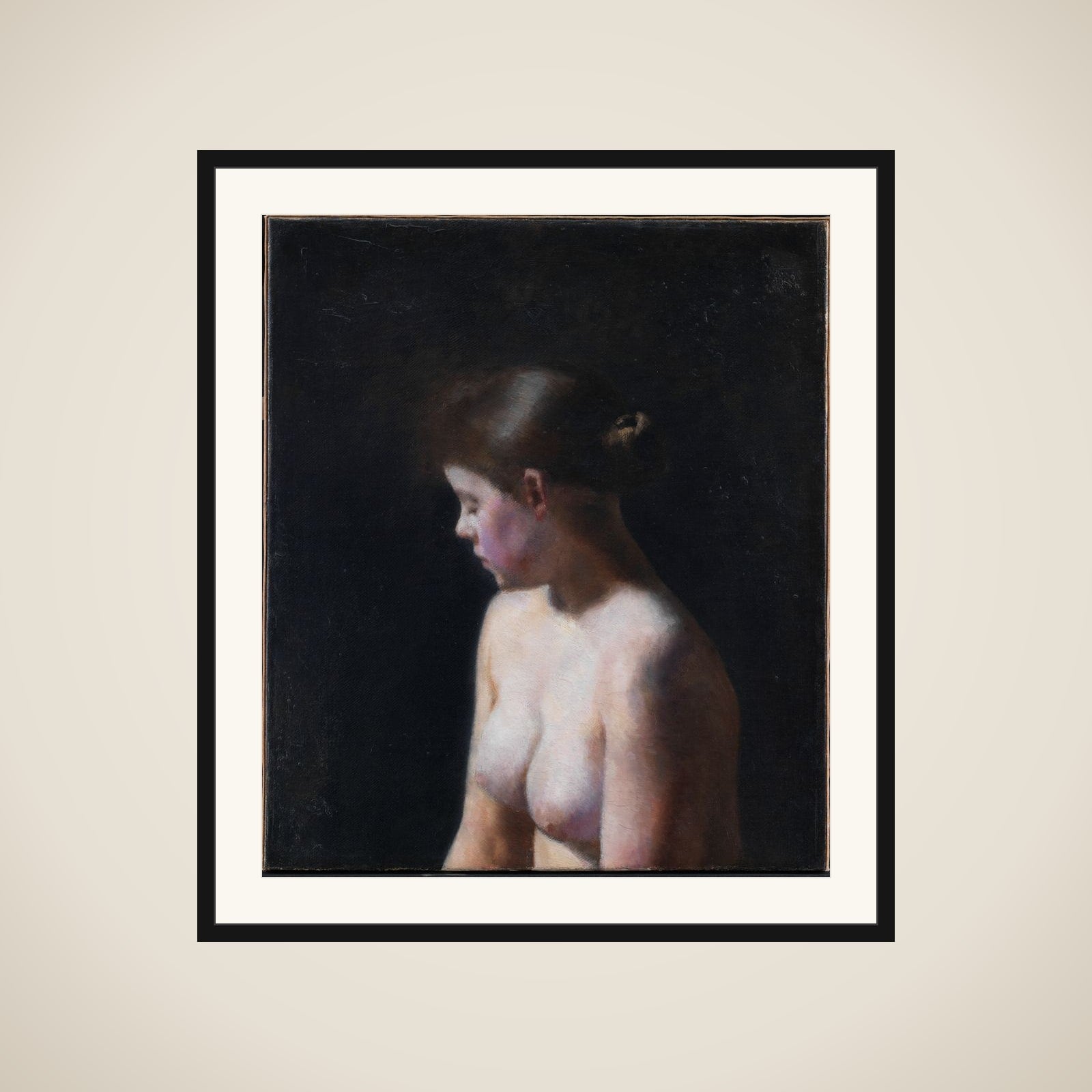 Nøgen kvindelig model framed