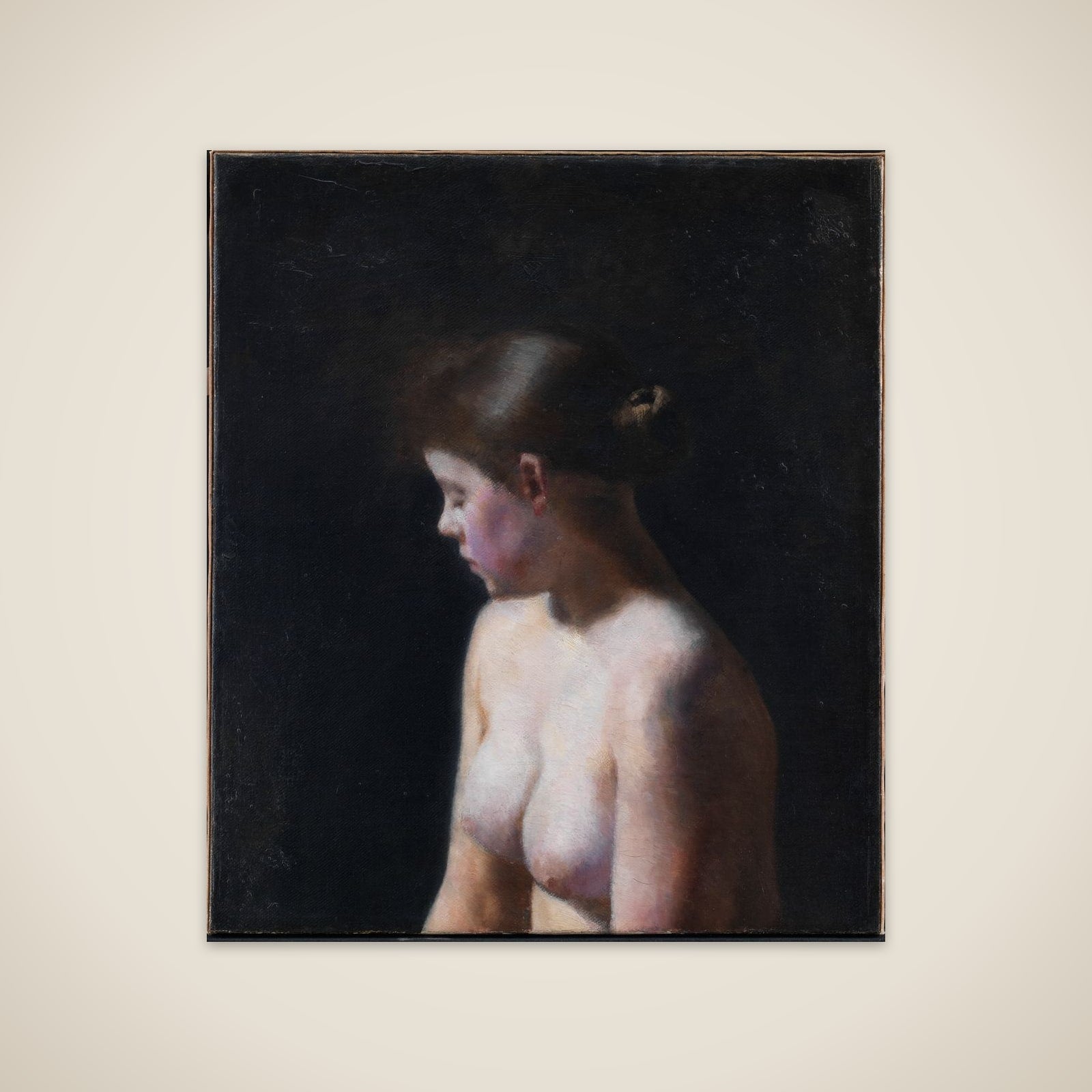 Nøgen kvindelig model unframed print
