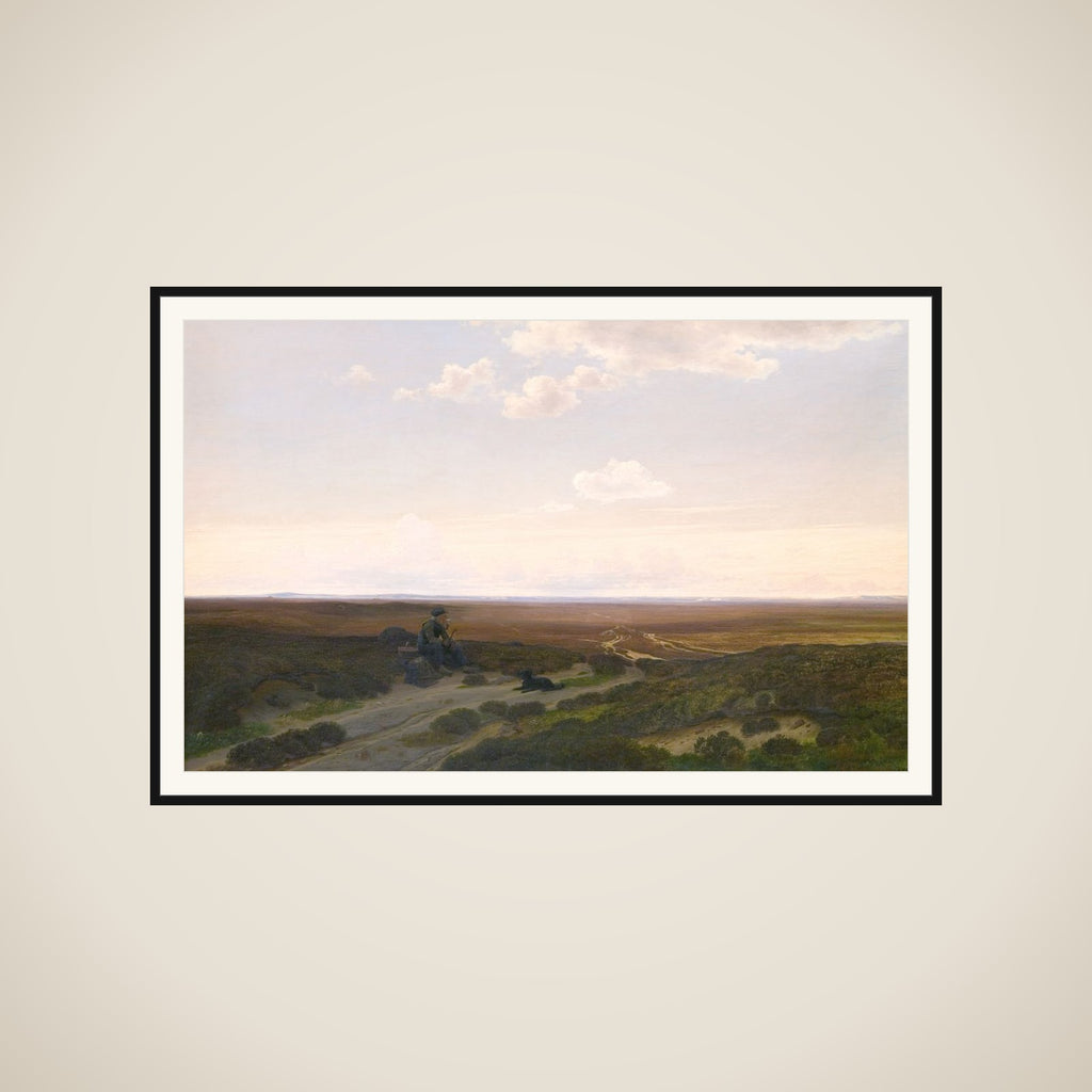 Udsigt over heden ved Pårup nær Silkeborg framed