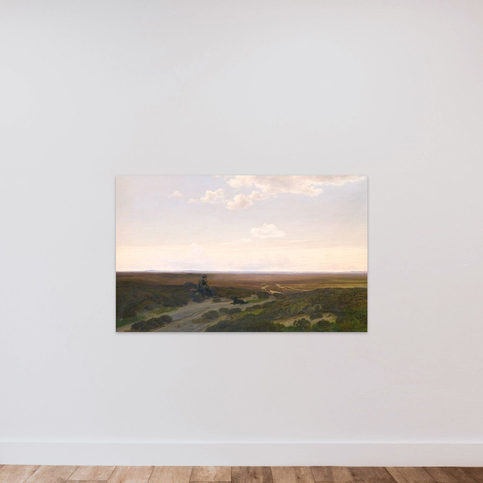 Udsigt over heden ved Pårup nær Silkeborg unframed — shown to scale