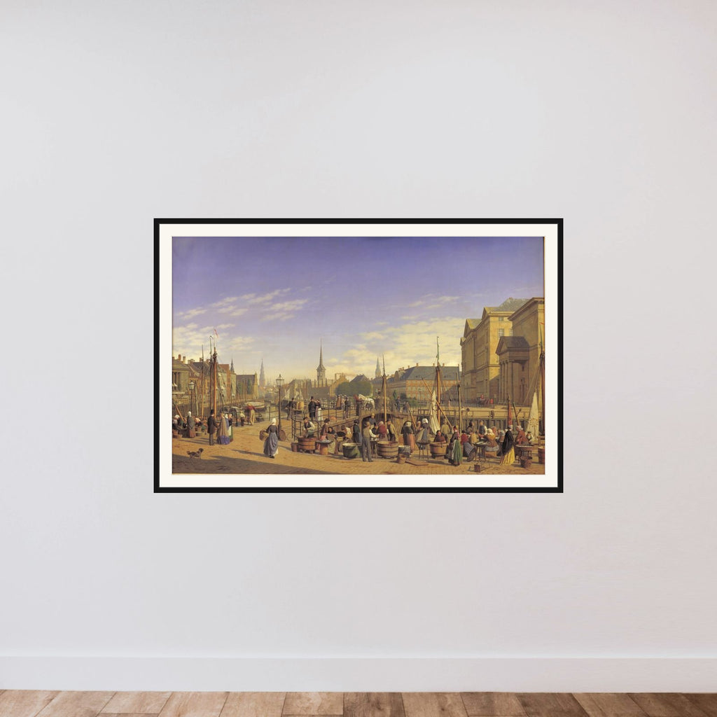 Udsigt fra Gammel Strand mod Christiansborg framed — shown to scale