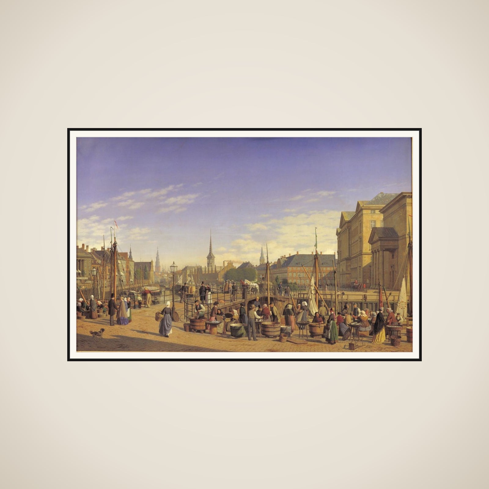 Udsigt fra Gammel Strand mod Christiansborg framed