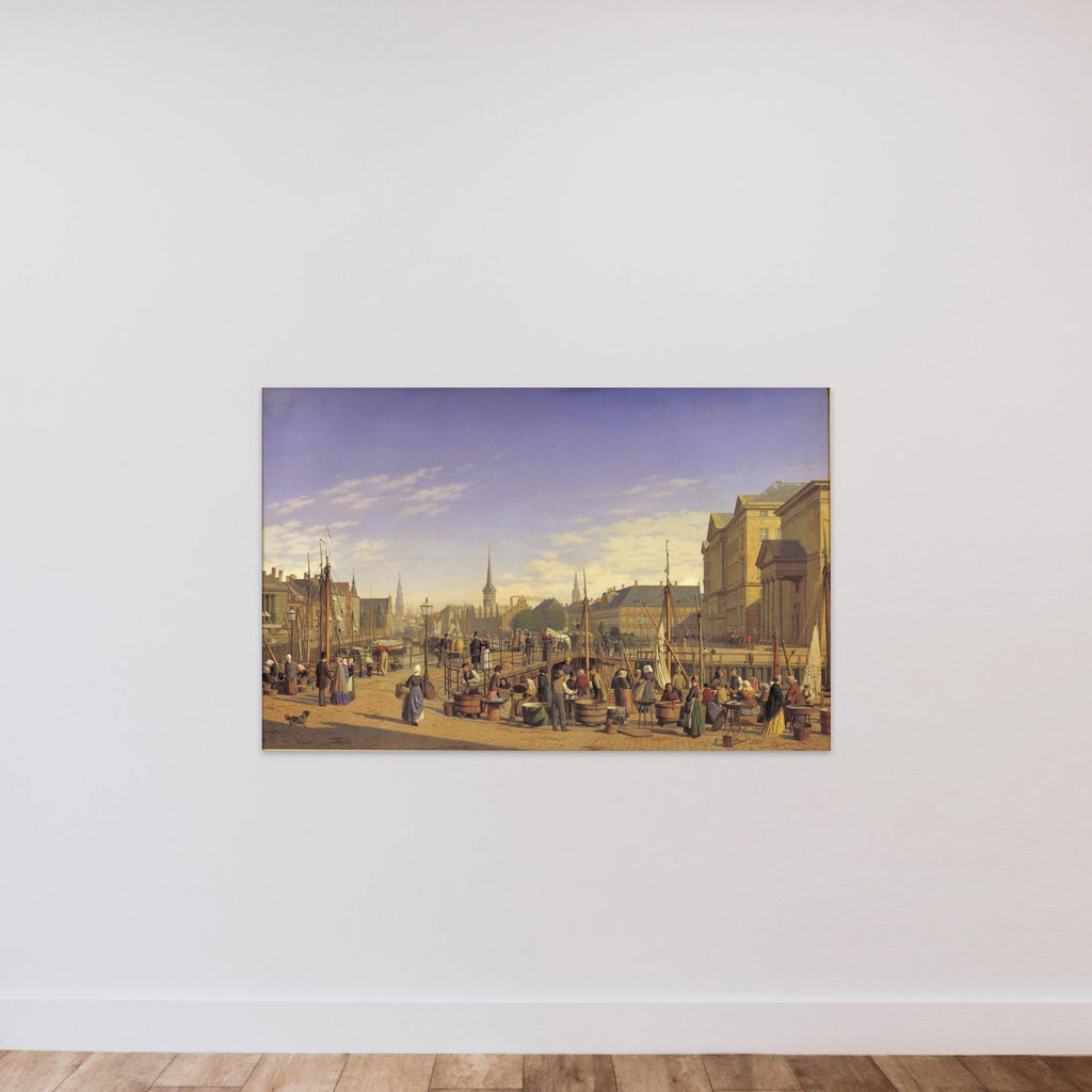 Udsigt fra Gammel Strand mod Christiansborg unframed — shown to scale