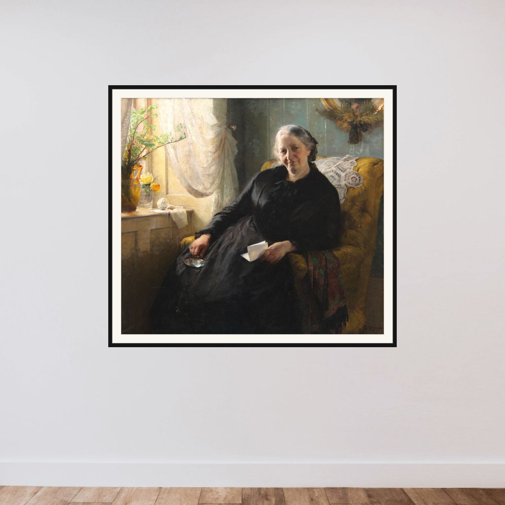 Portræt af Cecilie Trier, f. Melchior framed — shown to scale