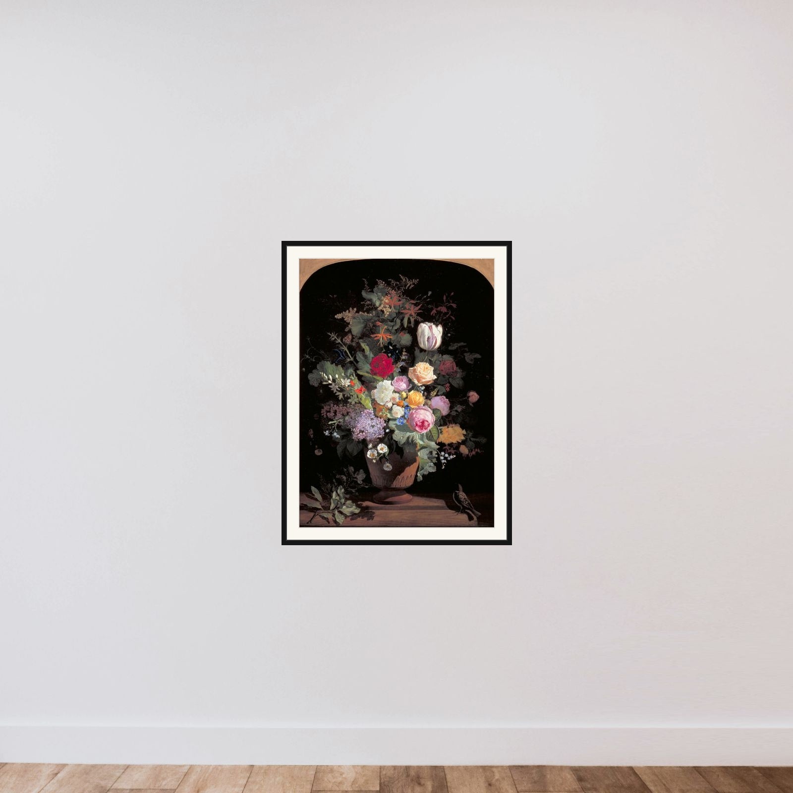 Blomster i en vase framed — shown to scale