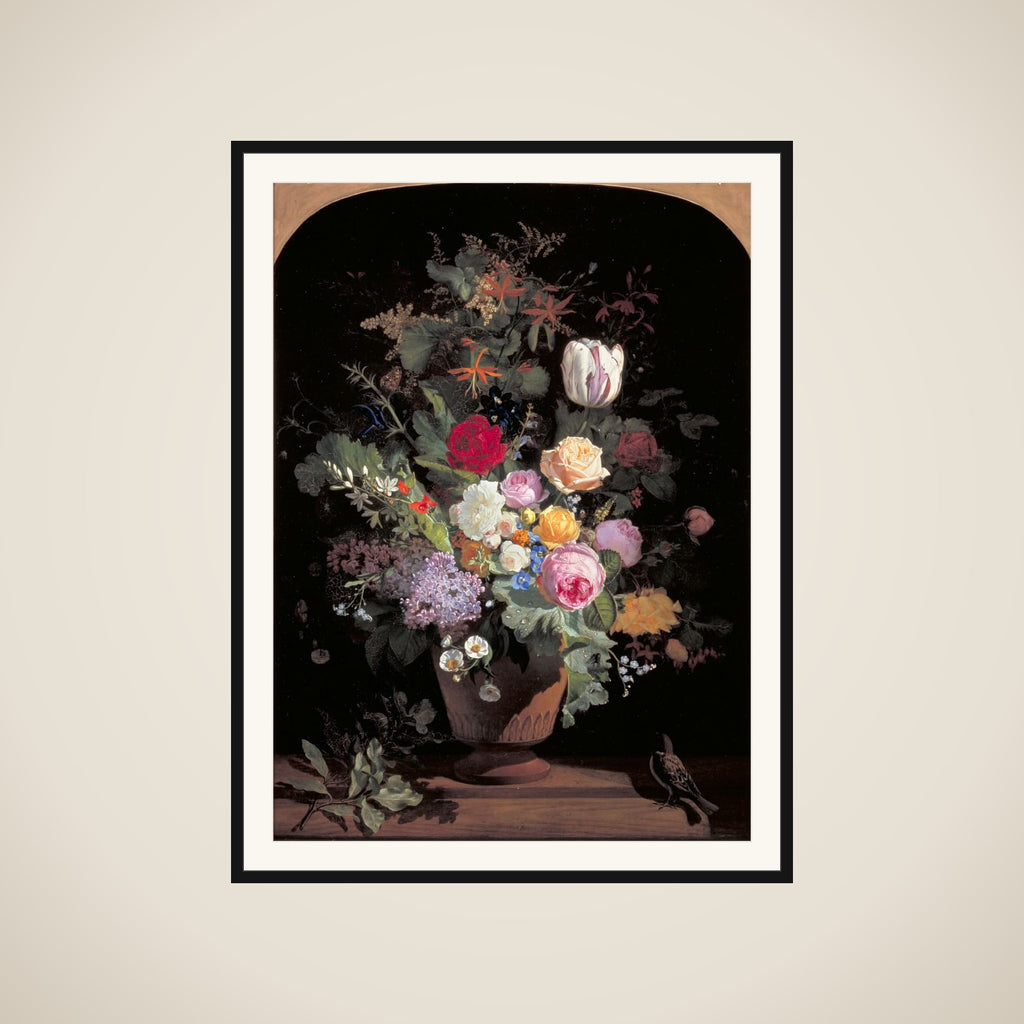Blomster i en vase framed
