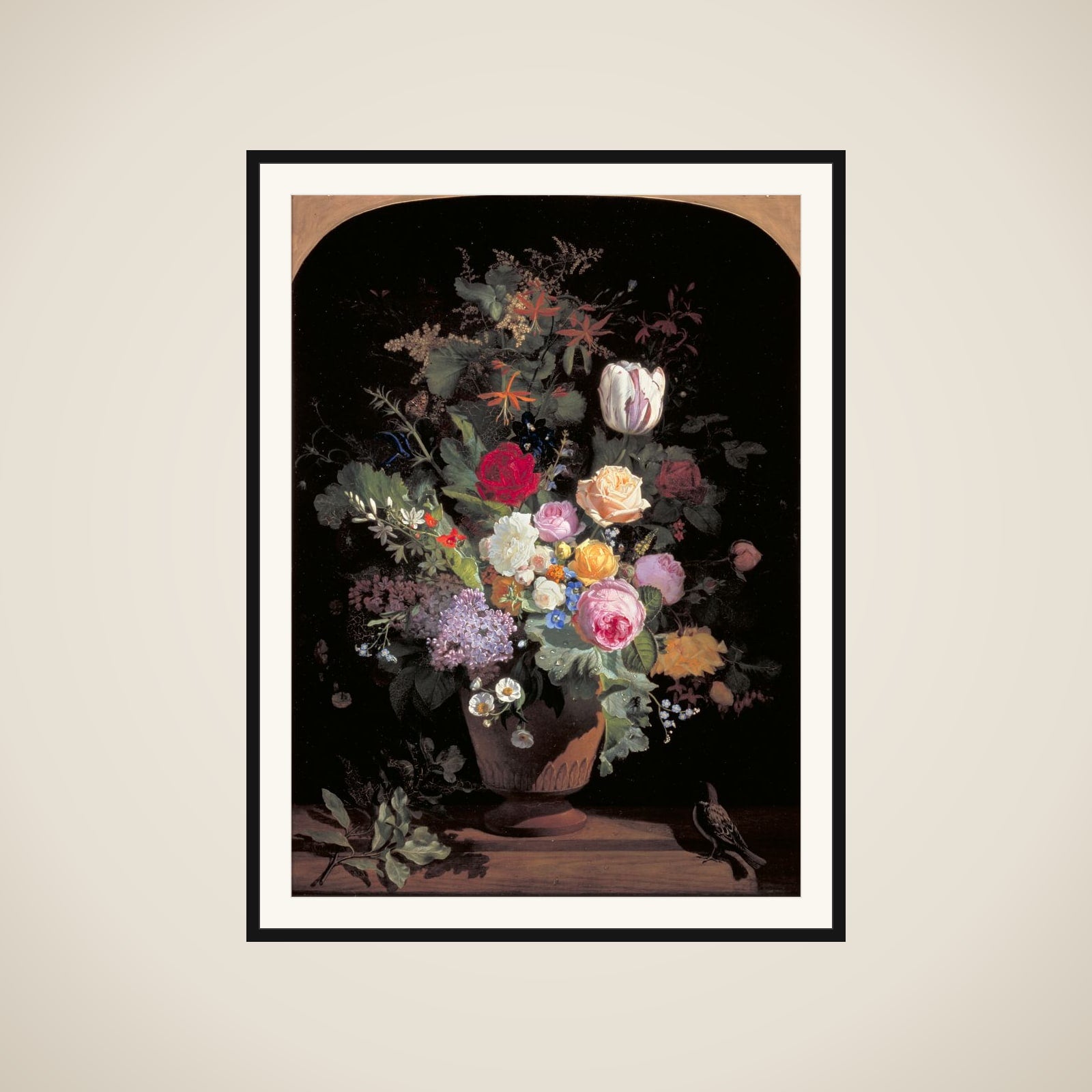 Blomster i en vase framed