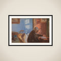 Kunstnerens mor Ane Hedvig Brøndum i den røde stue framed