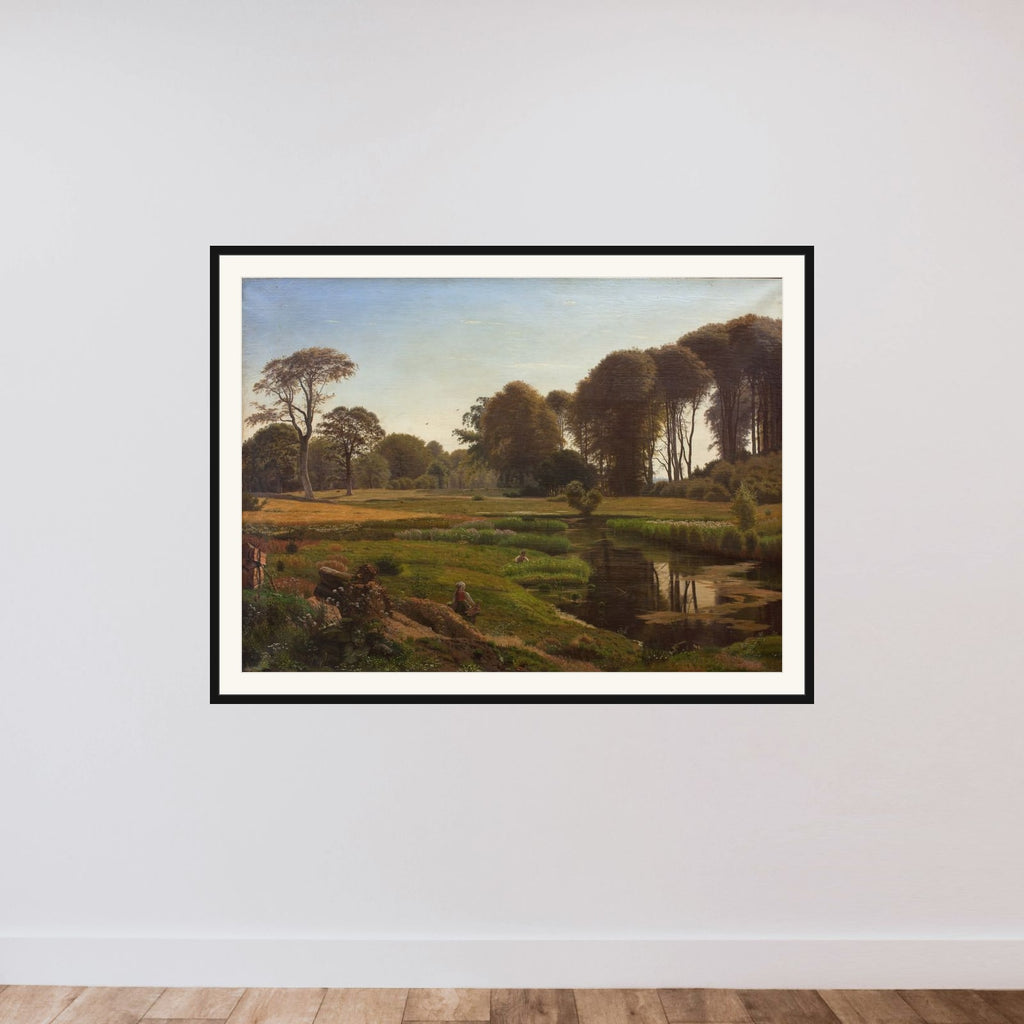 En sommerdag. Motiv fra Horneland ved Fåborg framed — shown to scale