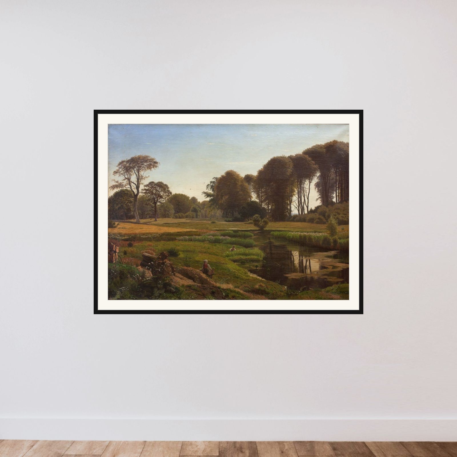 En sommerdag. Motiv fra Horneland ved Fåborg framed — shown to scale