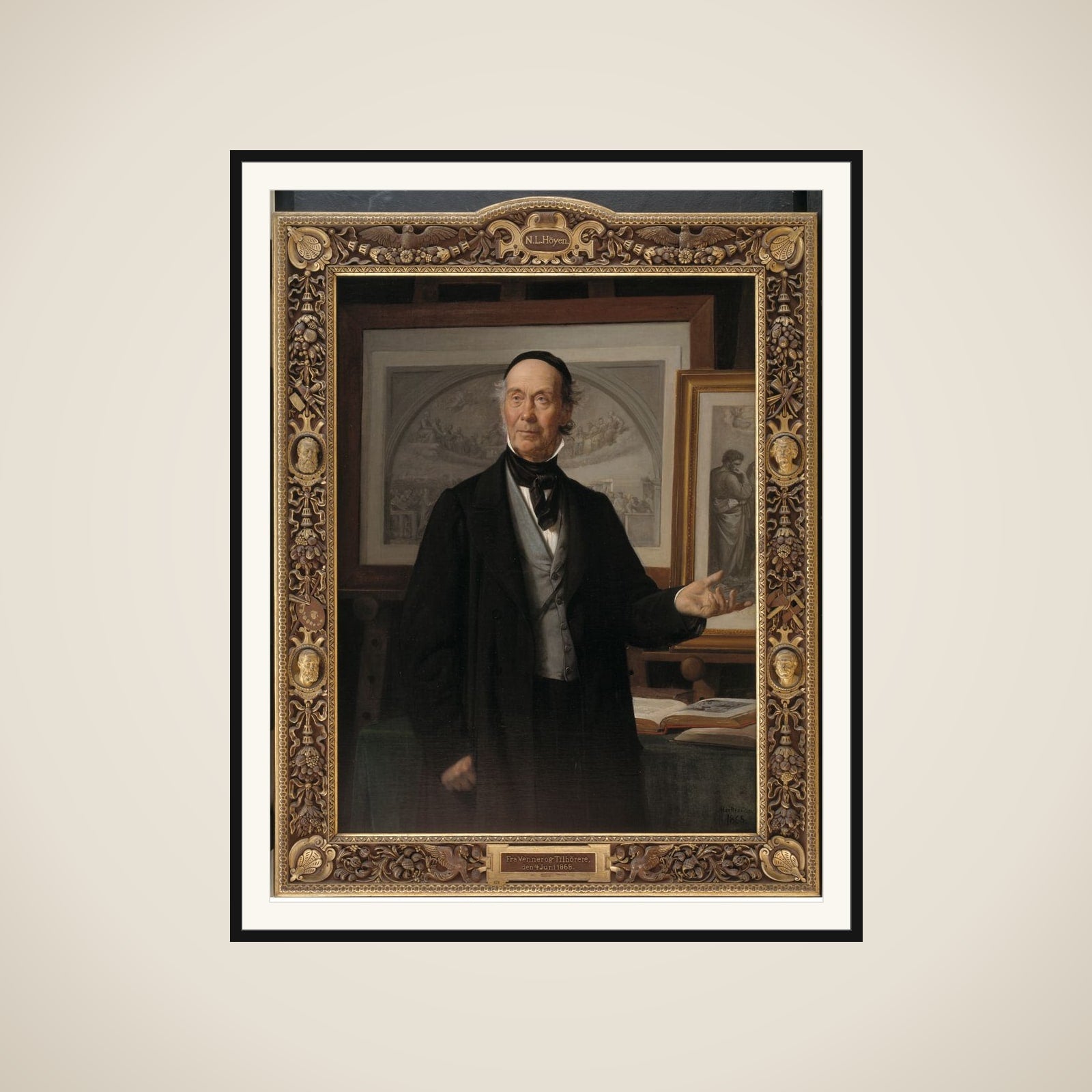 Kunsthistorikeren, professor N. L. Høyen framed