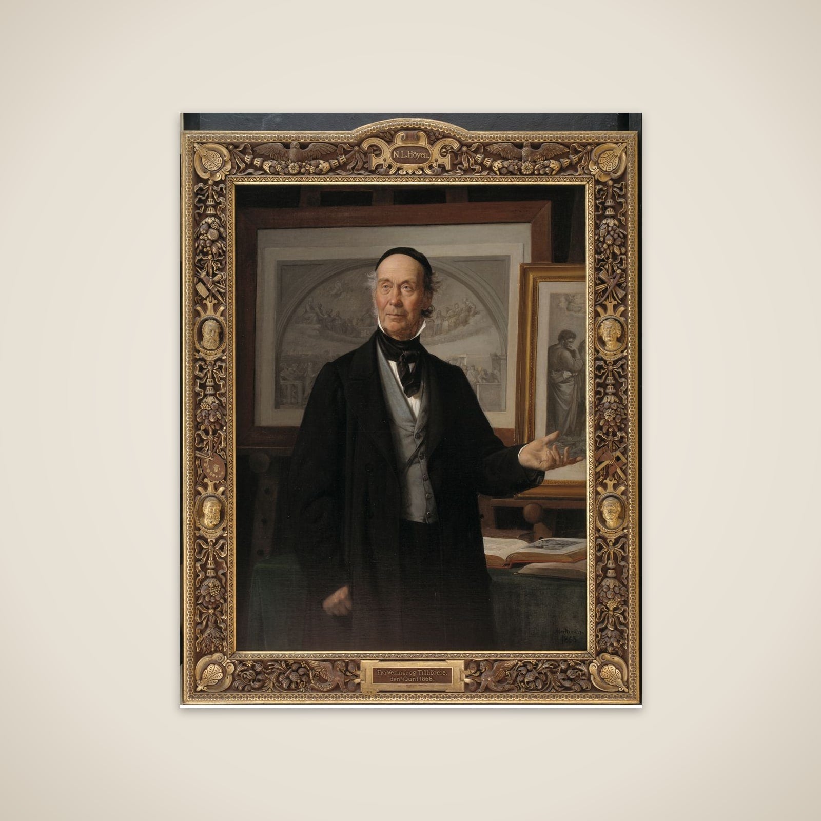 Kunsthistorikeren, professor N. L. Høyen unframed print