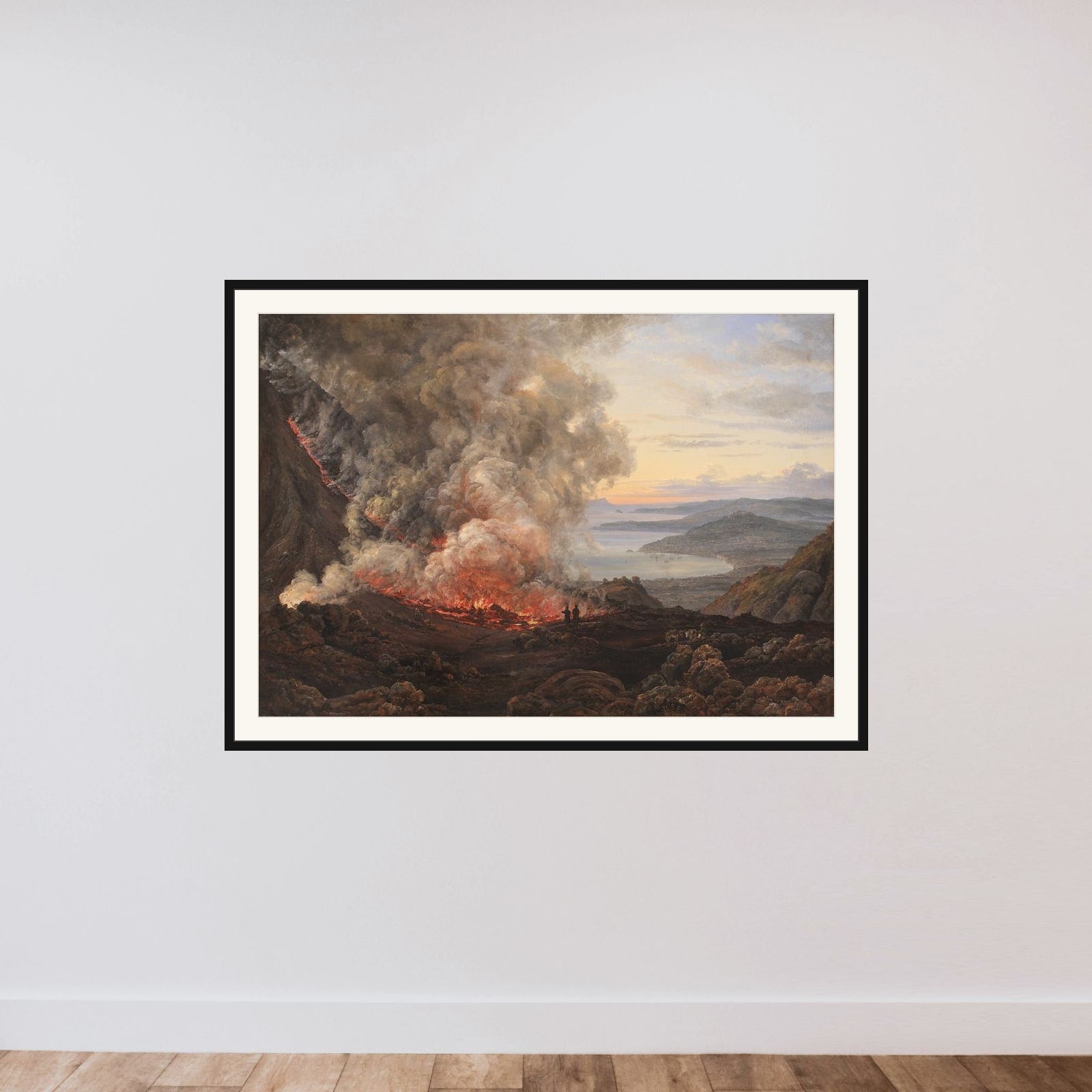 Vesuvs udbrud 1820 framed — shown to scale